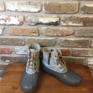 Sperry Gray and Tan Boots